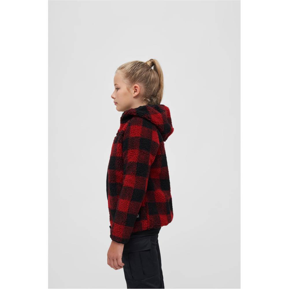 Brandit - Teddyfleece Hood Veste enfant - Rouge/Noir